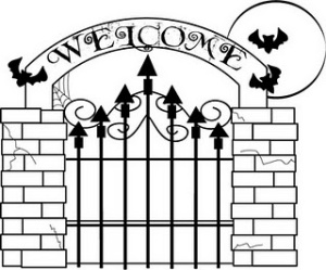 gate clipart spooky