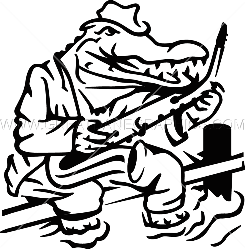 Jazz clipart line. Gator production ready artwork