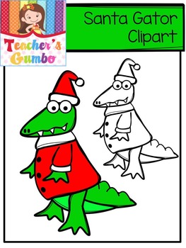 Free santa . Gator clipart christmas