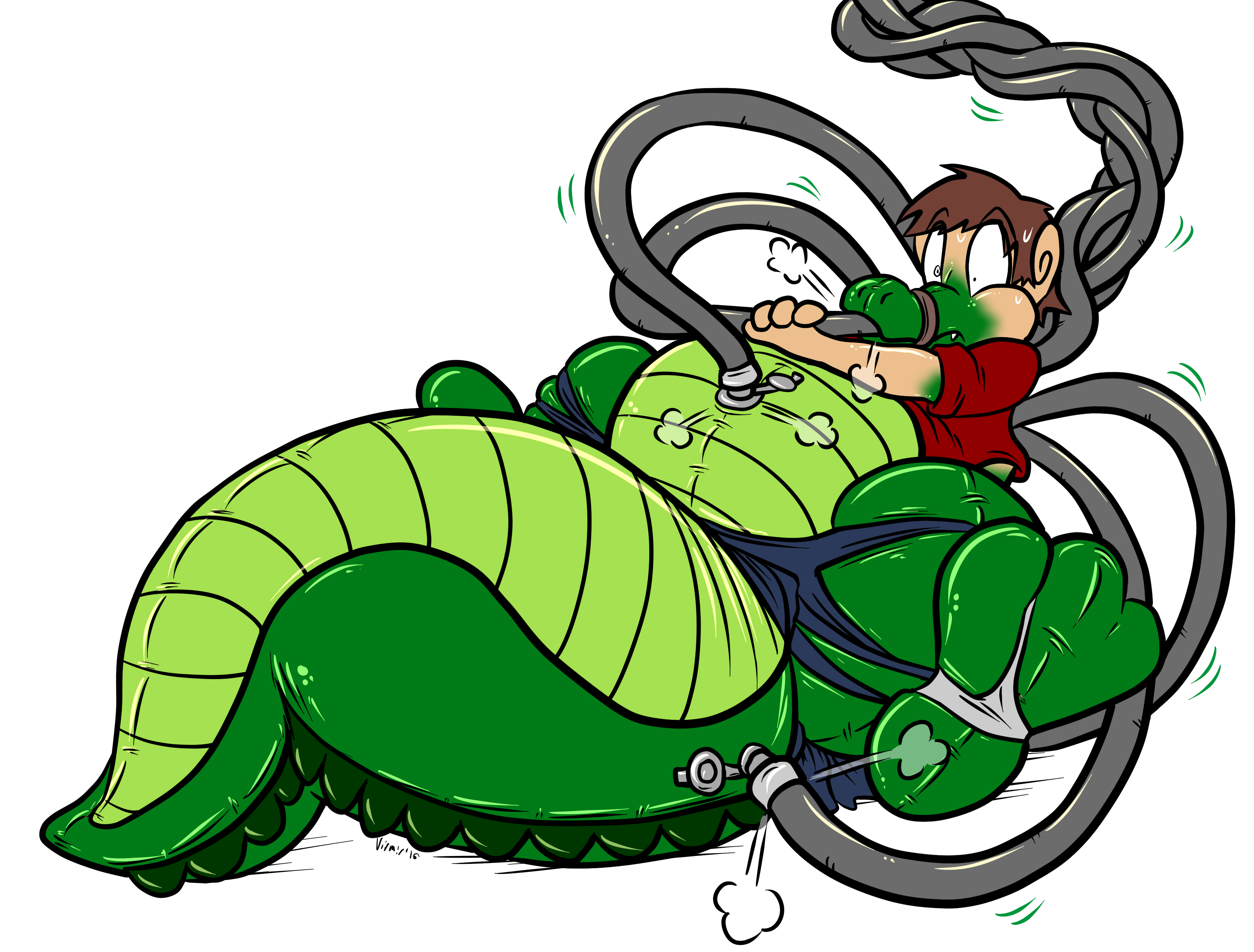 Gator clipart green thing. Inflatable hose attack weasyl