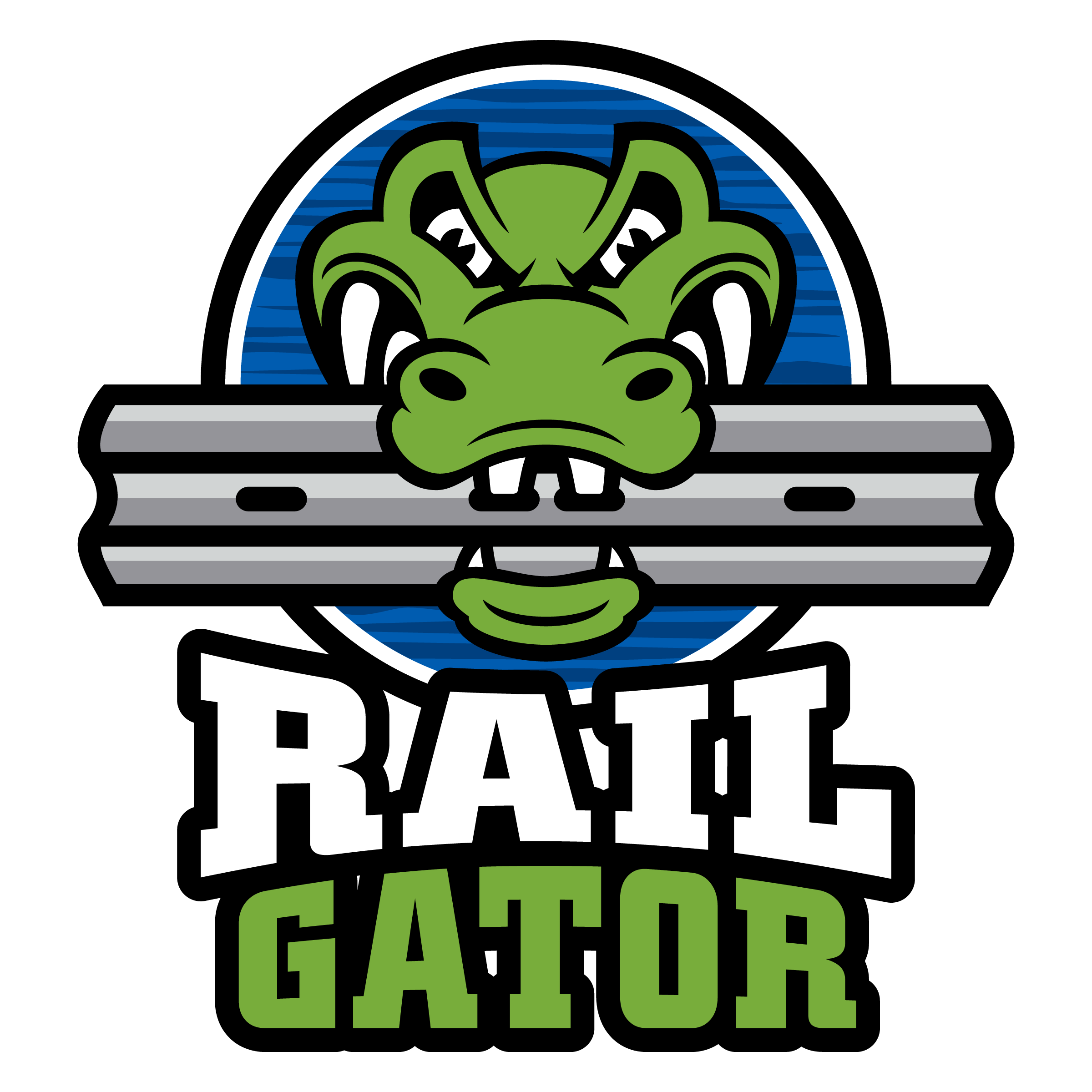 Rail with the mandatory. Gator clipart green thing