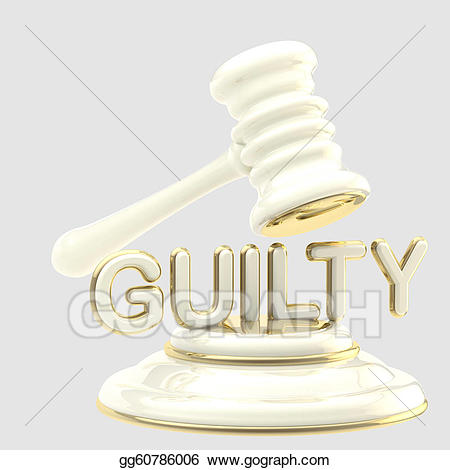 Gavel clipart guilty verdict. Justice word under judge