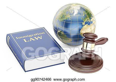 Gavel clipart immigration. Law concept with and