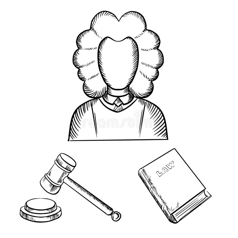 Download of judge drawing. Gavel clipart sketch