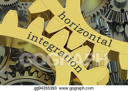 Stock illustration horizontal concept. Gear clipart integration