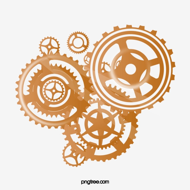 Golden gear and . Gears clipart science technology