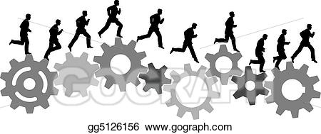Gear clipart sequence. Vector illustration business man