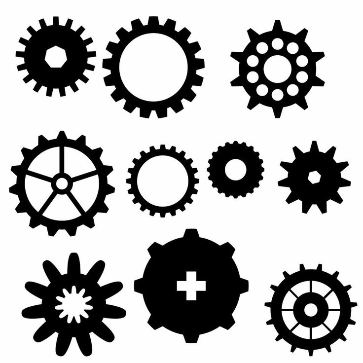 More gears library clip. Gear clipart stencil