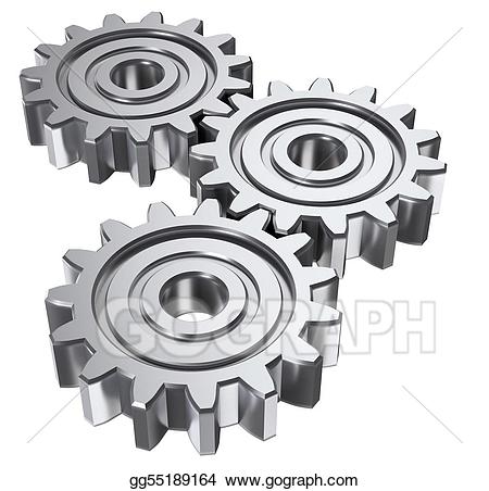 Stock illustration gg gograph. Gear clipart three