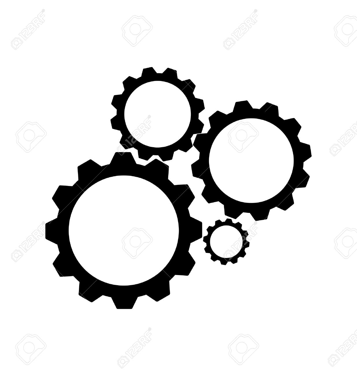 gears clipart black and white