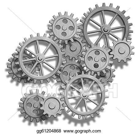Stock illustrations abstract isolated. Gears clipart clockwork