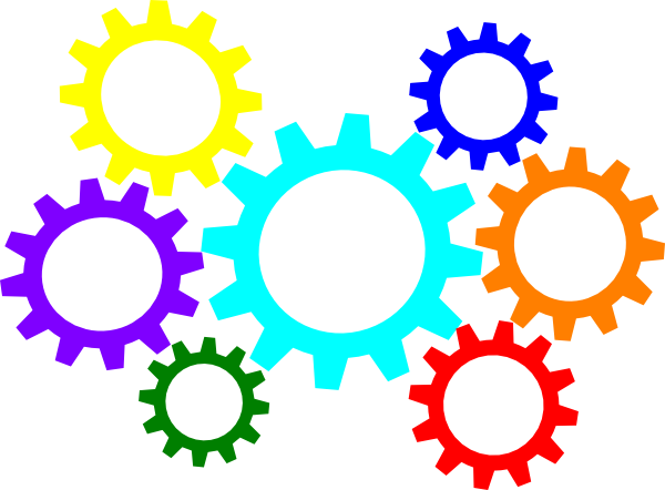 gears clipart colored