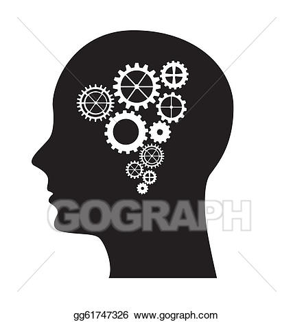 Gears clipart head. Eps illustration gear vector
