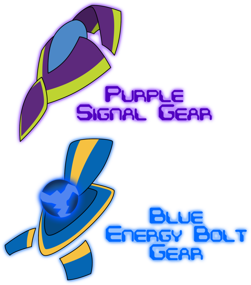 Signal gear and blue. Gears clipart purple