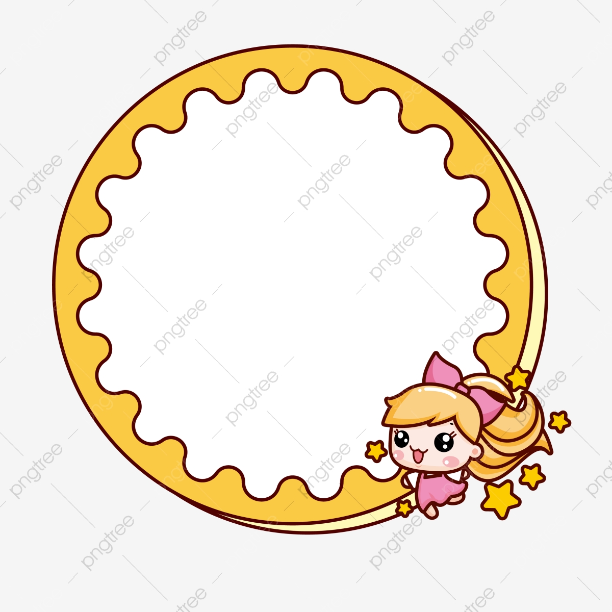 Yellow border gear frame. Gears clipart round