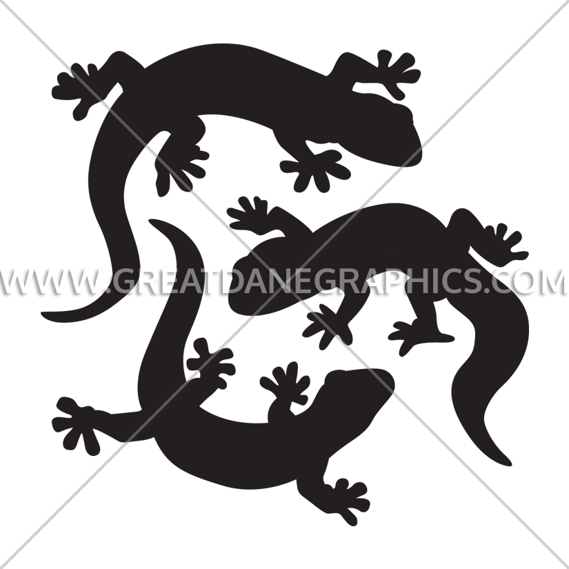 gecko clipart black and white
