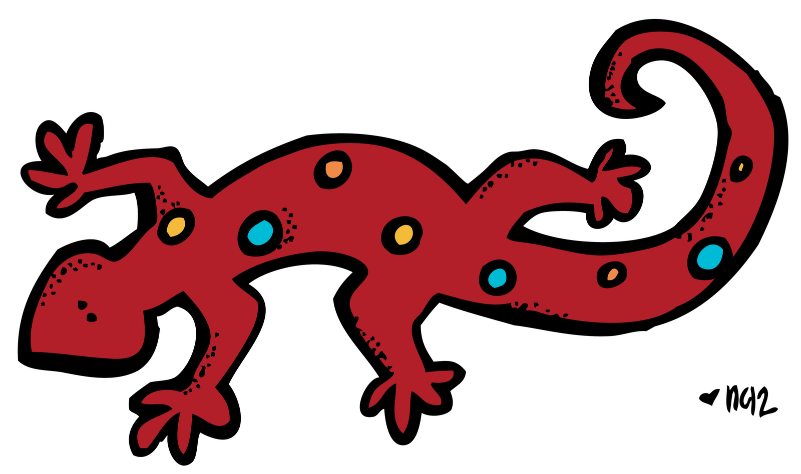 gecko clipart colorful