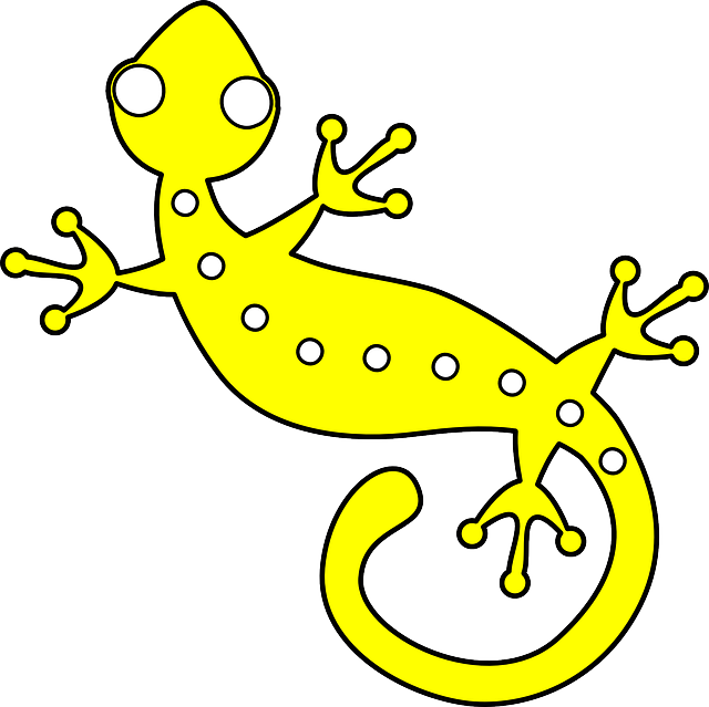 gecko clipart yellow spotted lizard