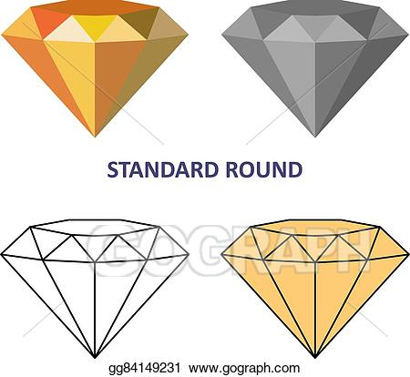 Gem clipart round gem. Vector standard cut illustration