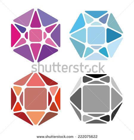 Gem clipart round gem. Crystal abstract logo template