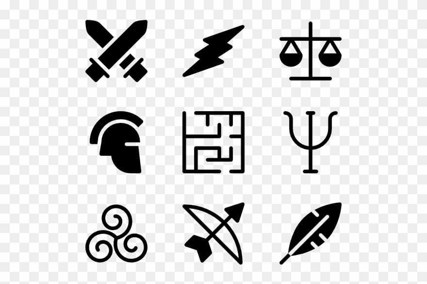 Ancient greece symbols . Greek clipart symbol
