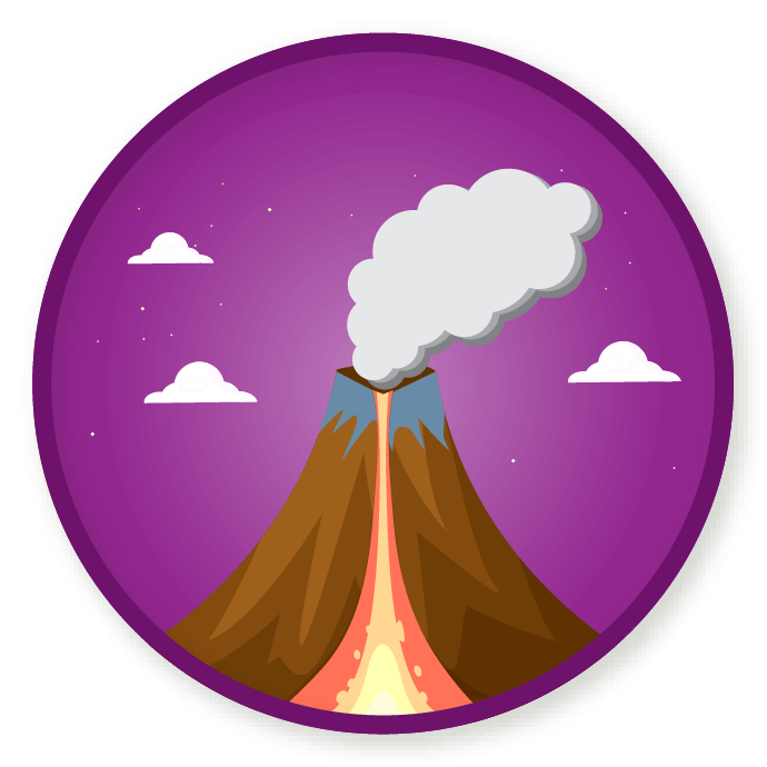 Wittywe win a badge. Geology clipart extinct volcano