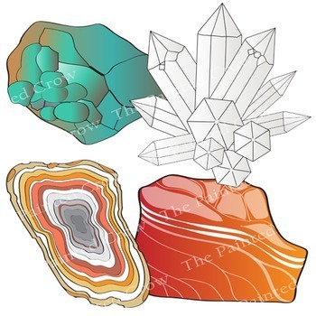 Rocks crystals minerals stones. Geology clipart mineral