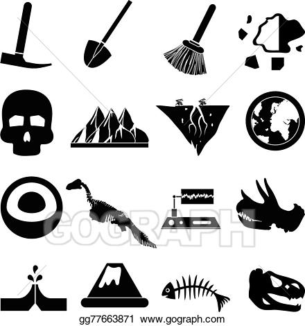 Illustration icons set eps. Geology clipart vector