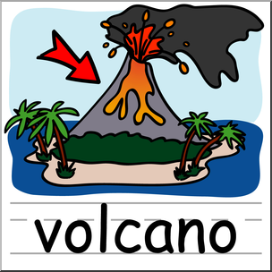Clip art basic words. Geology clipart volcano word
