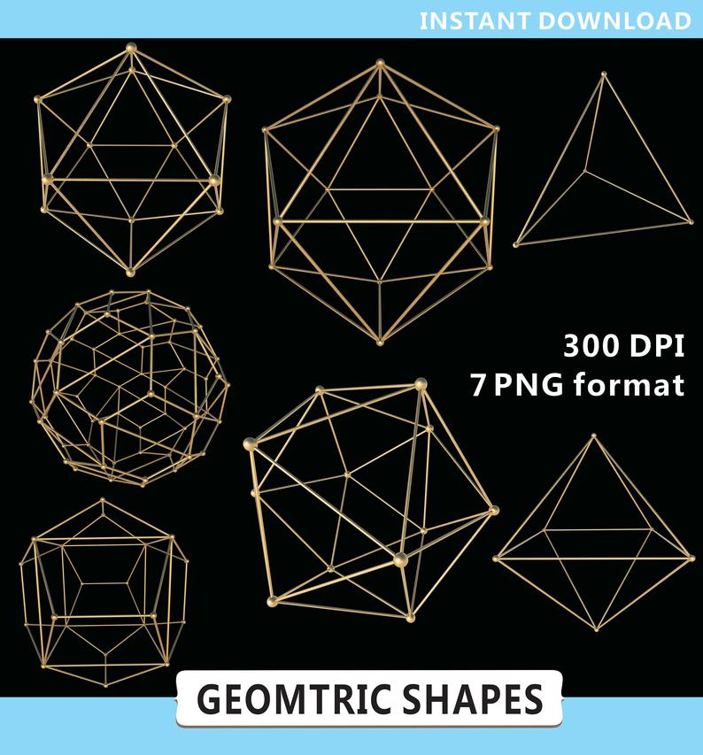 Shapes gold pattern d. Geometry clipart geometric shape
