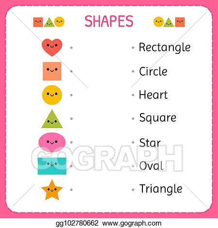 Geometry clipart kindergarten shape. Vector stock draw a