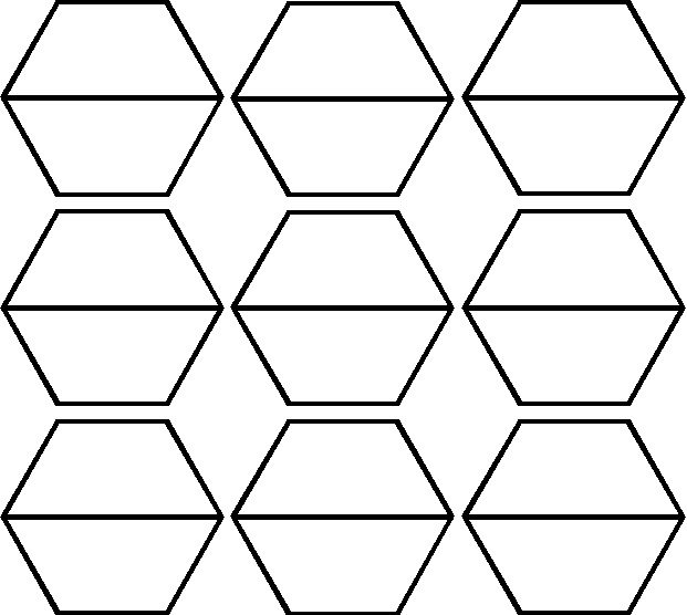 Hexagon pattern block