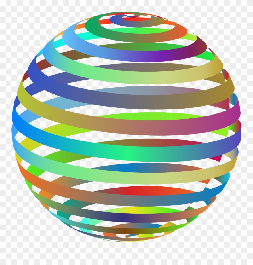 Sphere three dimensional spiral. Geometry clipart space