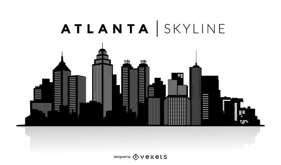 Atlanta silhouette skylines . Skyline clipart atl