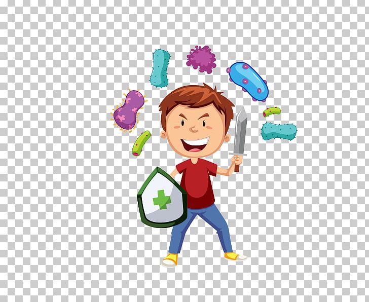 Theory of disease combat. Germ clipart baby