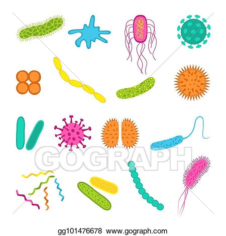 Germ clipart bacillus. Vector illustration germs and