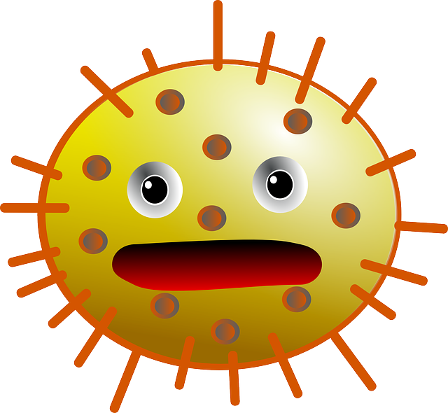 Bacteria smiley face free. Germs clipart outline