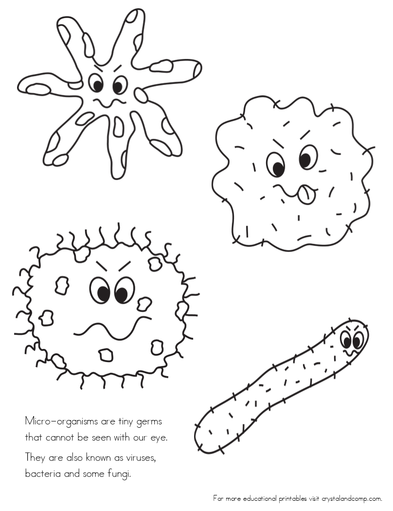 germs clipart colouring page