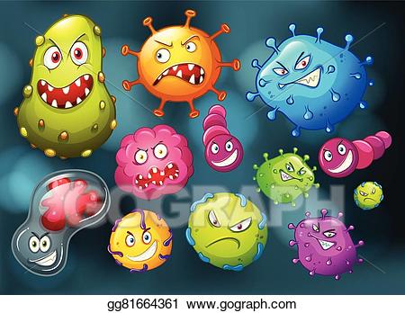 Vector with monster . Germs clipart face