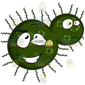 Germ clipart green. Circle attached cell virus