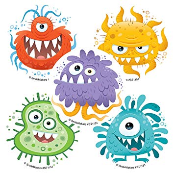 Silly germ stickers prizes. Germs clipart preschooler