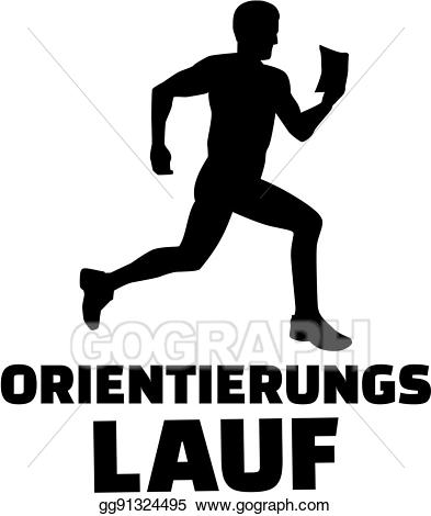 Vector stock orienteering with. German clipart athletic