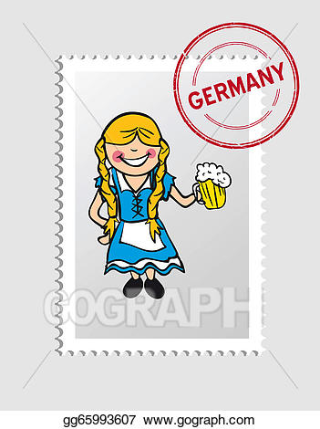 Vector art cartoon postal. Germany clipart person german