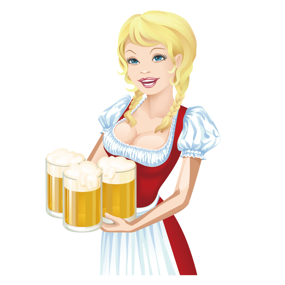 Waitress clipart coffee. Oktoberfest beer germany illustration