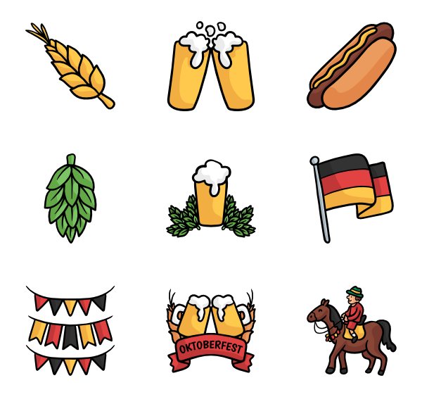 Germany icons free vector. German clipart pretzel