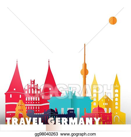 Vector art monuments drawing. Germany clipart travel germany