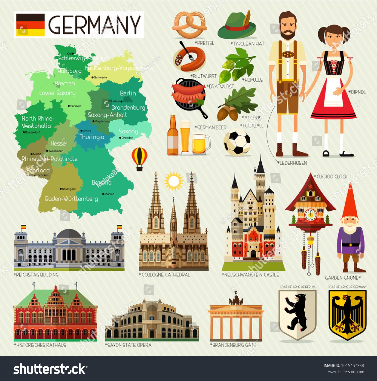 Germany clipart travel germany. Map of and icons