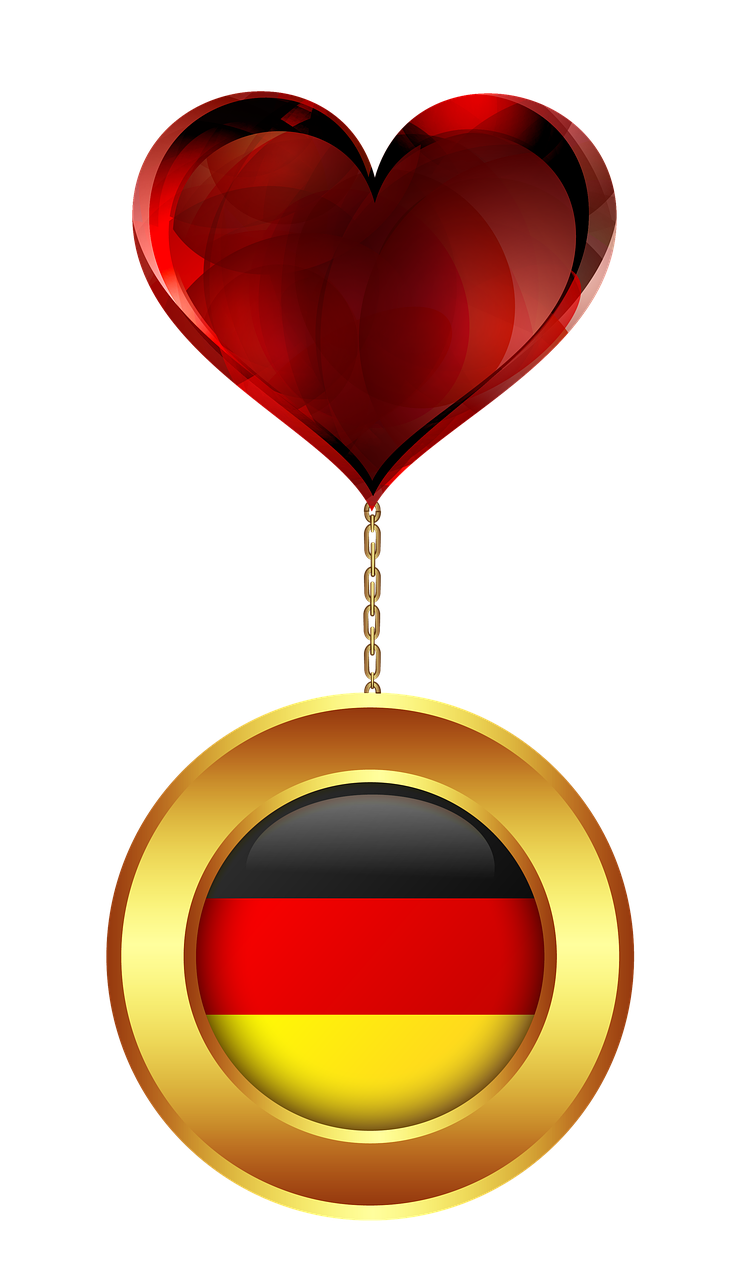 Medal gold flag heart. Germany clipart travel germany