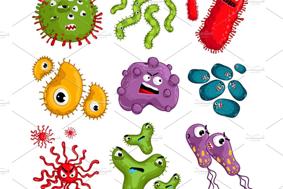 germs clipart character