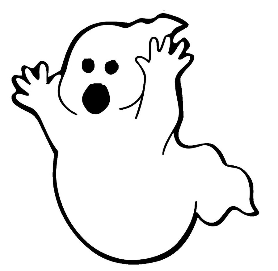 ghost clipart coloring page